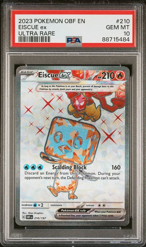 Psa Gem Mint Eiscue Ex Obsidian Flames Ultra Rare Pokemon