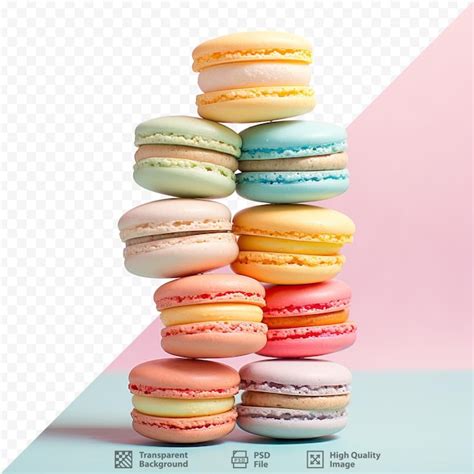 Una Pila De Coloridos Macarons Con Diferentes Colores Archivo PSD