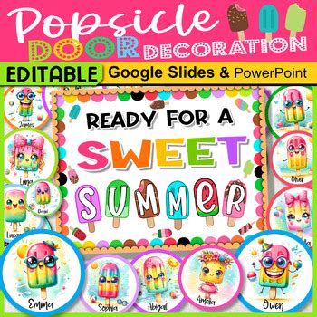 End Of Year Door Decorations Summer Popsicle Bulletin Board Name Tags