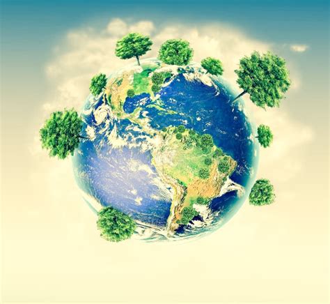 Ecological Concept of the Environment with the Cultivation of Trees . Planet Earth. Physical ...