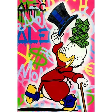 Donald Duck Love Money Graffiti Art Paintings Print On Canvas Posters