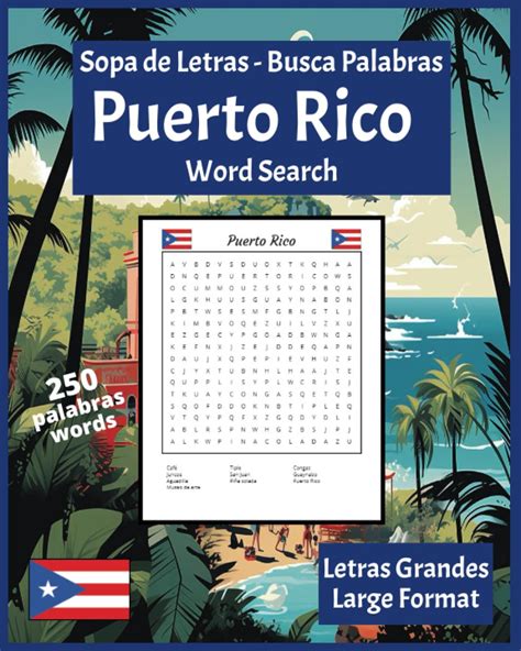 Puerto Rico Sopa De Letras Busca Palabras Word Search Letra Grande Con 250 Palabras Y