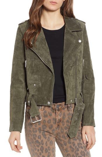 BLANKNYC Suede Moto Jacket In Herb At Nordstrom Size X Small In 2024