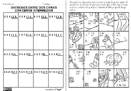 Decimales 16 Divisiones De Dos Cifras Divisiones Matematicas