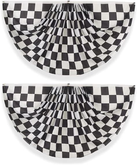 Amazon Checkered Flag Racing Outdoor With Chequered Pleated Fan