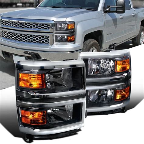 Car Headlight For Chevrolet Silverado Black