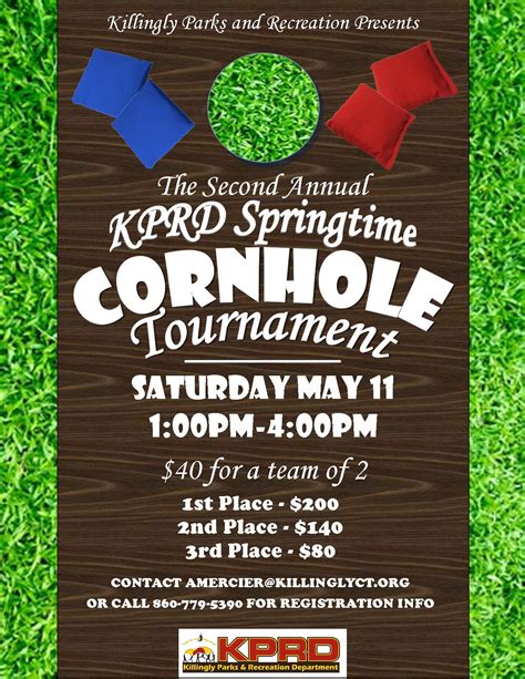 2nd Annual Kprd Springtime Cornhole Tournament Town Of Killingly Ct