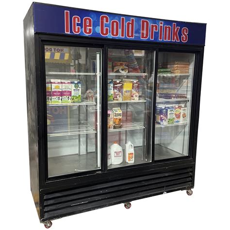 COOLER / CONVENIENCE STORE / TRIPLE GLASS SLIDE DOOR / “ICE COLD DRINKS ...