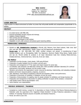 Resume Neha 27 03 2016