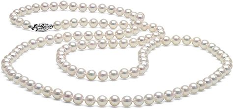 Amazon 14K White Japanese Saltwater Akoya Cultured Pearl Necklace