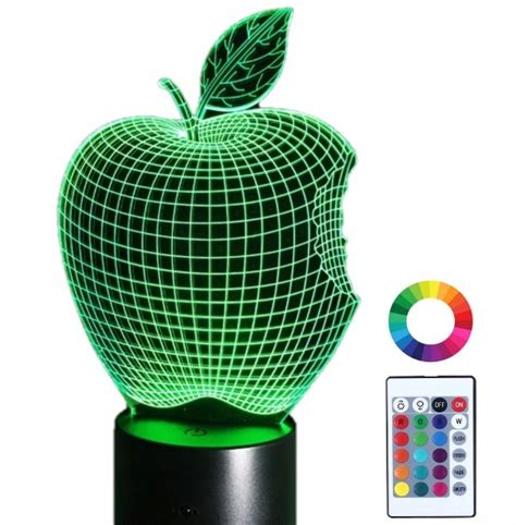 Lampka Nocna LED 3D Led Jabłko Owoc Grawer Imię Apple Plexido Sklep