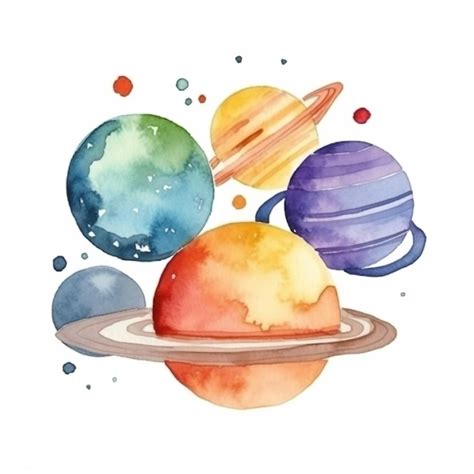 Premium Photo Planets Of The Solar System Watercolor Painting