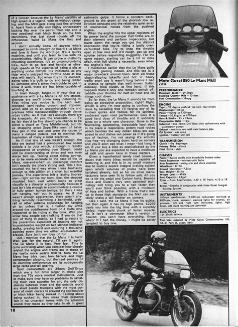 Article Cycle March Moto Guzzi Le Mans With A Sidebar