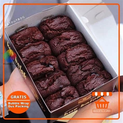 Jual Kue Balok Brownies Mahkota Packing Aman Coklat Lumer Balok Kue