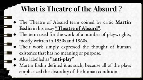 Characteristics of Absurd Theatre