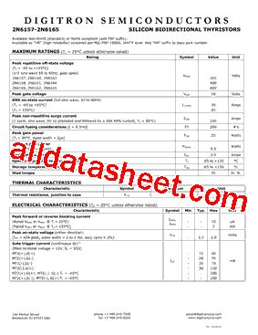 2N6159 Datasheet PDF Digitron Semiconductors