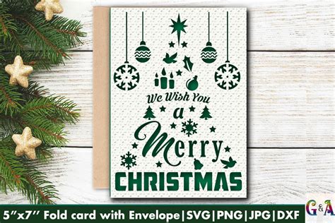 Merry Christmas Card Svg File For Cricut Graphic By Ts And Arts · Creative Fabrica