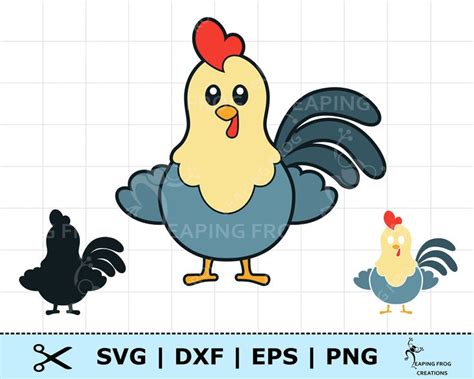 Gallo Svg Pollo Svg Archivos De Corte Cricut Archivos En Capas Dxf