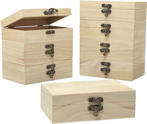 Amazon Unfinished Wooden Box With Hinged Lid Wood Small Craft