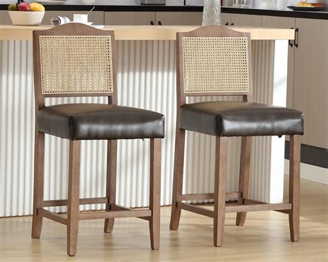 Amazon CIMOTA Counter Height Bar Stools Set Of 2 Rattan Farmhouse