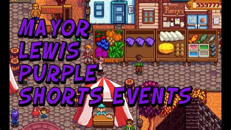 Stardew Valley Mayor Lewis Lucky Purple Shorts Youtube