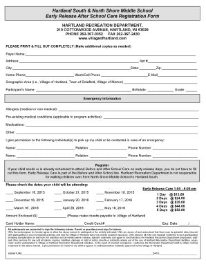 Fillable Online Se Hartlake Bfillableb Registration Form Hartland