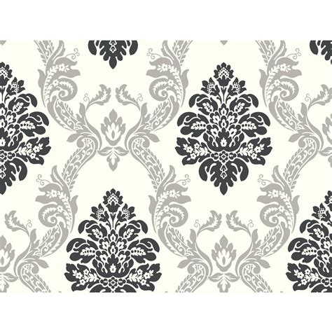 Download Damask Wallpaper Black And White - WallpaperTip