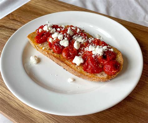 Garlic Roasted Tomatoes On Toasted Sourdough Traveling Foodie Mom