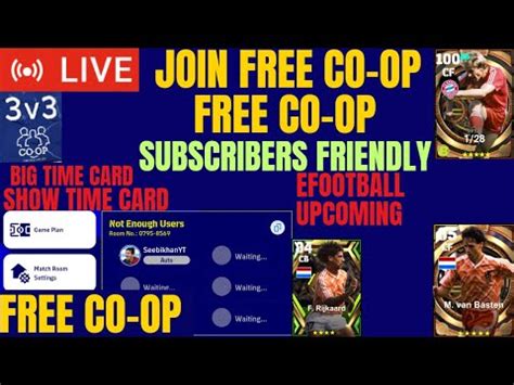 Efootball Live Free To Join Co Op Mode Subscribers Friendly Co