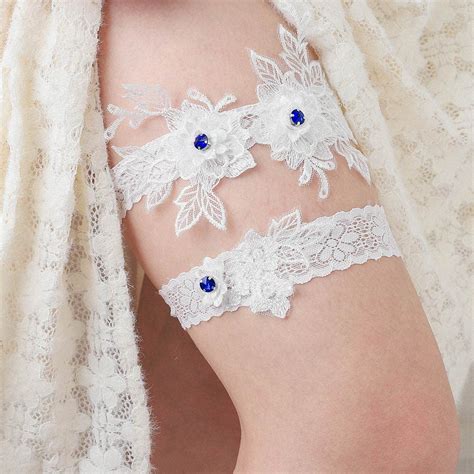 Heread Lace Bride Wedding Garters Flower Bridal Garter Set Crystal Leg Garter Ring For Women And