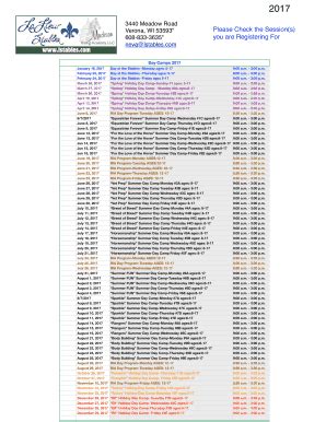 Fillable Online 2017 Registration Form CAMPS Nebula Wsimg Fax