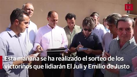 Sorteo De Los Victorinos Que Torearán El Juli Y Emilio De Justo En