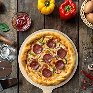 G A HOMEFAVOR Runder Pizzateller Pizzabrett Aus Holz Mit Griff