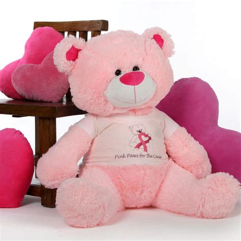 Life Size 45in Pink Giant Teddy Bear Breast Cancer Awareness Lulu Shags