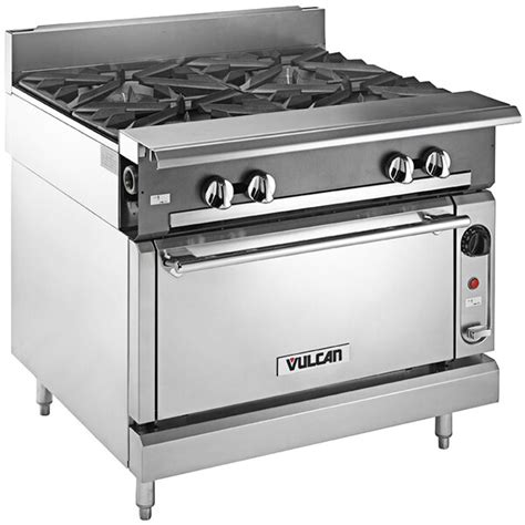 Vulcan V4b36c Nat V Series Natural Gas 4 Burner 36 Heavy Duty Range With Convection Oven