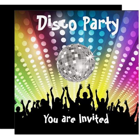 Disco Party Invitation Any Celebration Party Invitations