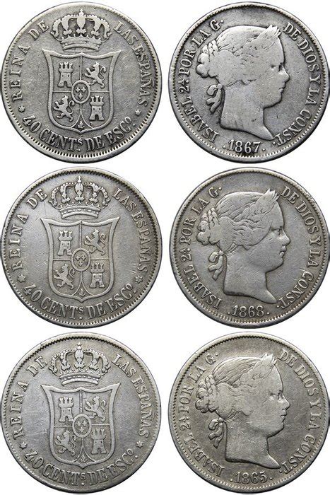 Kingdom of Spain Isabel II 1833 1868 40 céntimos Lote Catawiki