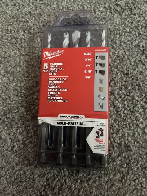 New Milwaukee Shockwave Carbide Drill Bit Set Pc Multi Material Chn