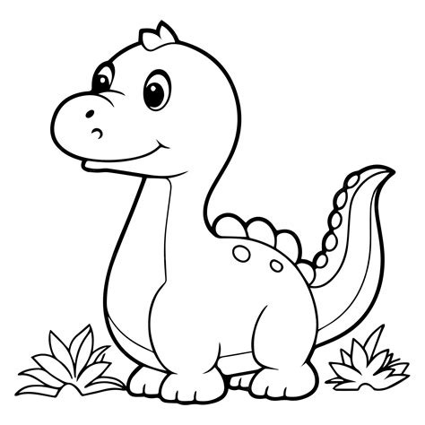 Premium Vector | Cute Dinosaur coloring pages