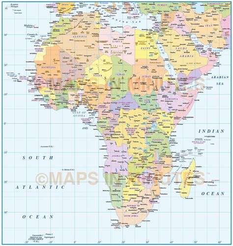 Digital Vector Africa Map Basic Political Style In Illustrator And And