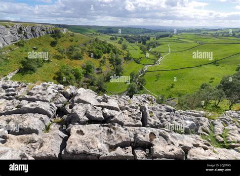 Limestone Pavements Above Malham Cove In The Yorkshire Dales National