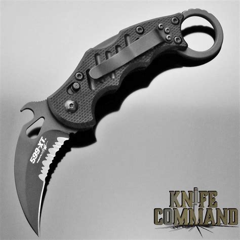 Fox Knives Fx 599xts Folding Lockback Karambit Knife Black G10 Serrated