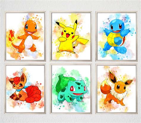 Set Pokemon Printable Art Pokemon Prints Pokemon Poster Etsy Alle