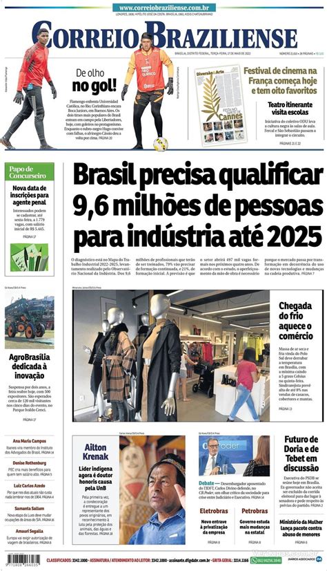 Capa Correio Braziliense Edição Terça 17 de Maio de 2022