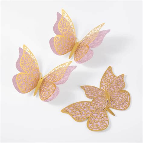 Tuosiwei 12pcs Butterfly Wall Decals 3d Butterflies Decor For Wall Removable Mural