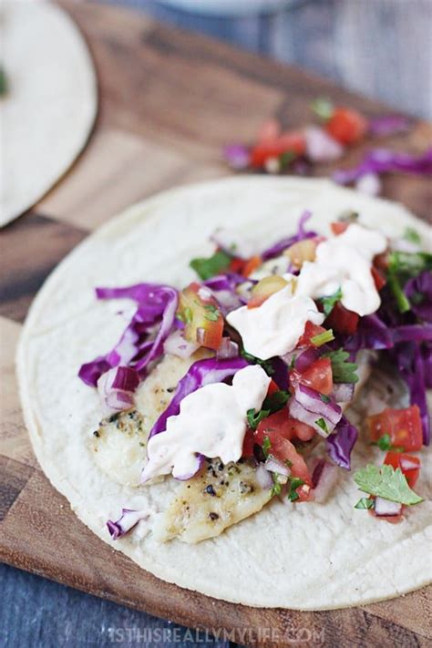 Easy Fish Tacos With Fresh Pico And Creamy Chipotle Sauce Half Scratched