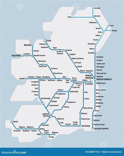 Ireland Rail System Map