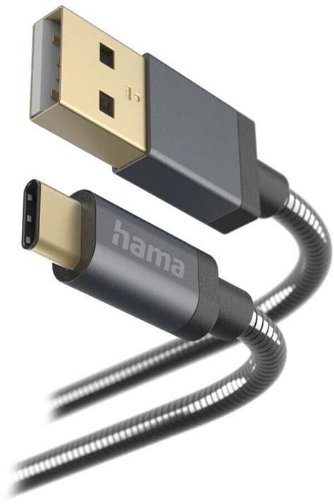 Hama Ladekabel Metall Usb A Usb C M Metallmantel Anthrazit