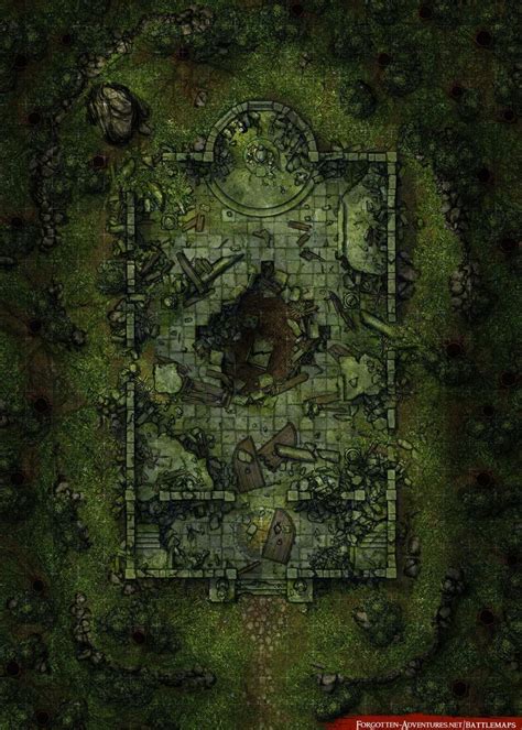 Ruined Temple 2028 Tabletop Rpg Maps Fantasy World Map Dungeon Maps