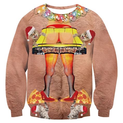 Christmas Hairy Chest Men Women Hoodies Funny Print Full Sleeve